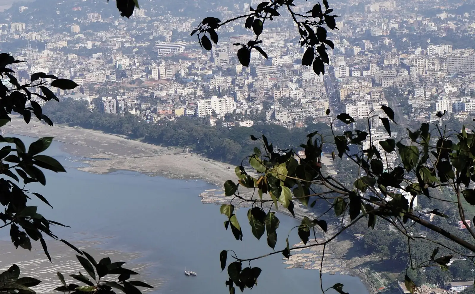 Guwahati on the south bank of the Brahmaputra, seen from Nilachal Hill