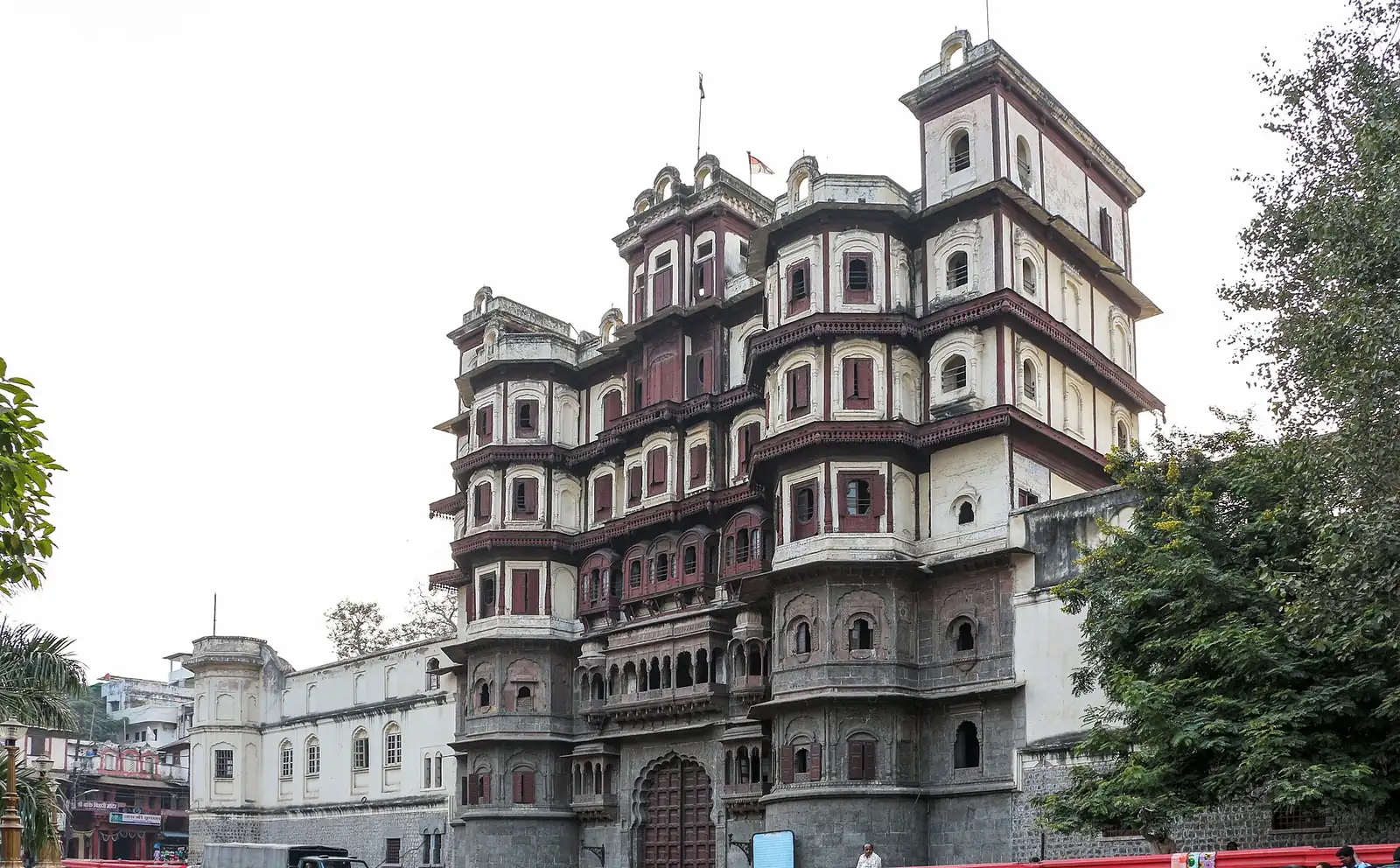 The seven-storey facade of Rajwada palace, Indore