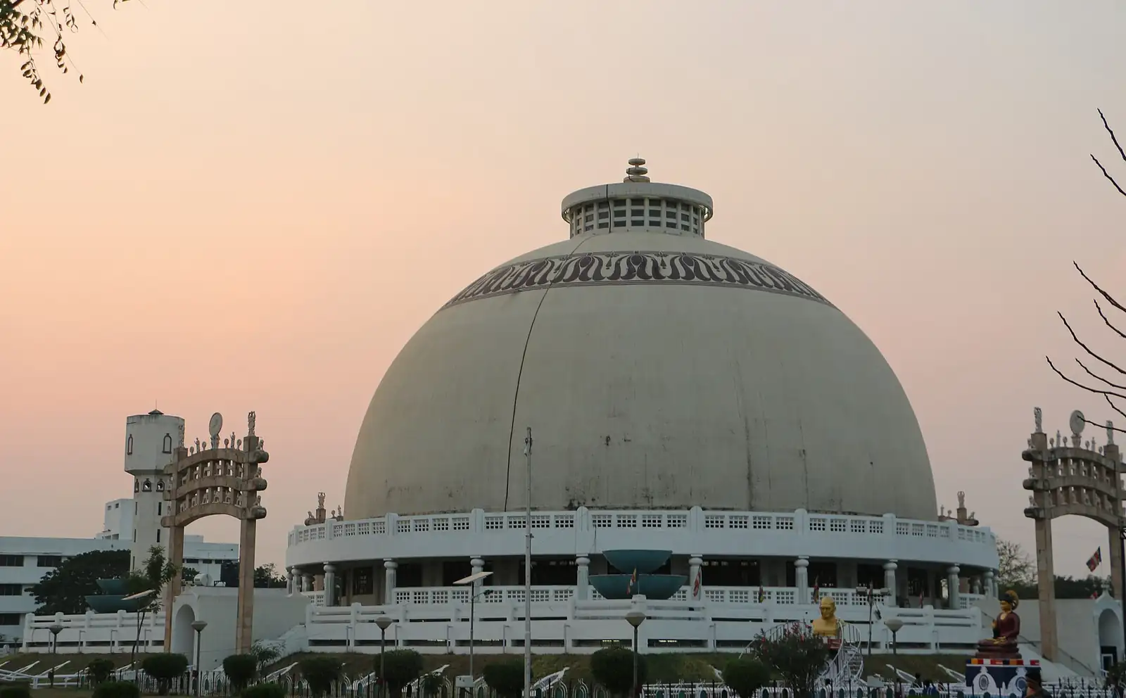 The Deekshabhoomi stupa, Nagpur, at dusk